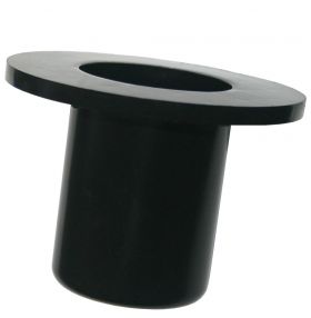 Black plastic cup with wide lid.